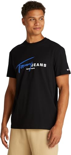 Tommy Jeans Herren T-Shirt Kurzarm Signature Tee Regular Fit