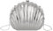 MilyaDE Metallisch Muschel Clutch Damen Mini Glänzend Handtasche Geldbörse Schultertasche Umhängetasche mit Ketten, Silber