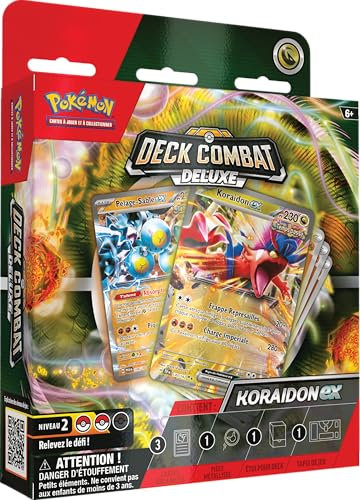 Pokémon-Koraidon Deck Combat Deluxe, Multicolor, 60 Cartes (290-55860 : C : FR : 20 :)
