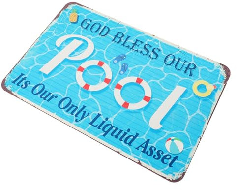 SEWOART Pool-slogan-schild Aus Metall Für Außenbereich Schwimmbad-wandschild Als Dekoratives Ornament Wasserdichtes Pool-schild Mit Sicherheitshinweisen Wandtafel Robustes Poster