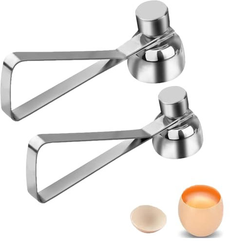 2 Pcs Egg Topper,Shell Opener,Steel Egg Opener,Stainless Steel Egg Topper Separator, Handheld Egg Cracker Tool Eggs Separator Cracker for Raw Or Soft Hard Boiled Egg Kitchen Gadgets(2 Sizes)