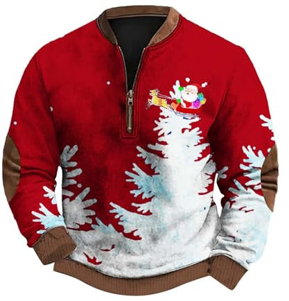 Ugly Christmas Sweater Herren Weihnachtsdruck Winter Pullover Warm Weihnachtspullis Strickpullover Ugly Christmas Sweater Personalisiert Weihnachtsoutfit Große Größen Casual Christmas Sweater