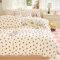 Covebett Bettwäsche 135x200 4teilig Rot Weiß Blumen Blümchen Blumenmuster Gewaschene Microfaser Bettwäsche Set Rosen Blüten Landhausstil 2 Bettbezug Reißverschluss und 2 Kissenbezug 80x80cm
