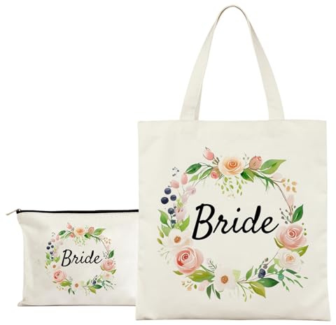 Borsa da sposa Bellissimo fiore per matrimonio, fidanzamento, festa di gallina e accessori da sposa, con sposa Cosmetic Beach Bag Hen do Accessori e sposa per essere regali