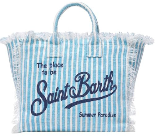 Saint Barth BORSA COLLETTE LINEN DONNA, blu