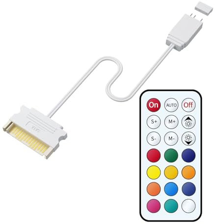 KHZen 5v 3pin Argb Controller con 10 Compatibili Alimentazione 15pin per Modding del Caso del Computer