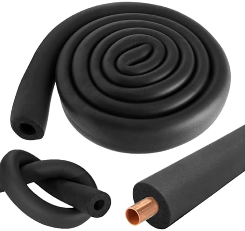 RANJIMA Rohrisolierung Schaumstoff, 1,8m Selbstdichtende Rohrisolierung Ø 16mm / Ø 22mm / Ø 25mm / Ø 32mm, Schwarz Rohrdämmung Isolierung für Heizungsrohr Kupferrohr Heizung Sanitär (1,8M, Ø32mm)