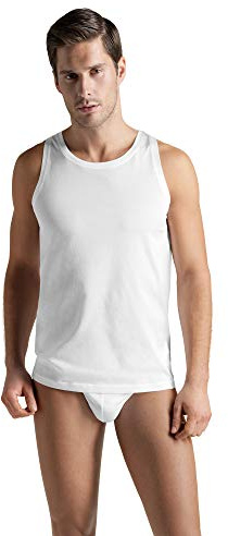 HANRO Men's Cotton Sporty Tank Top 73509, White, X-Large