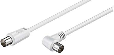 Goobay 11712 Cavetto Coax Antenna ad Angolo Coassiale (inferiore a 70 dB), Schermatura Doppia, Bianco, 1.5 m Lunghezza del Cavo