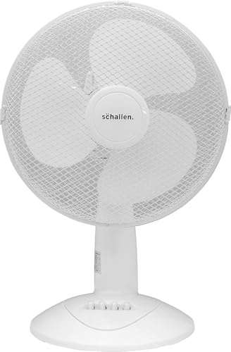 White 12 (30 cm) White Oscillating Desktop Fan with 3 Speed Settings