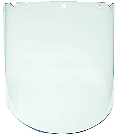 MSA 10115853 V-Gard Polycarbonate Visor, Molded, Antifog/Antiscratch Coating, 10.375 x 17 x 0.98, Clear