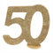Jubiläumszahl 50 in Gold glitzernd zum Aufstellen, 10 cm