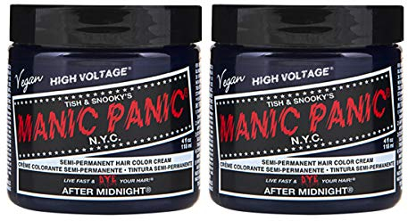 Crème classique Manic Panic After Midnight, teinture capillaire semi-permanente bleue, 2 x 118 ml