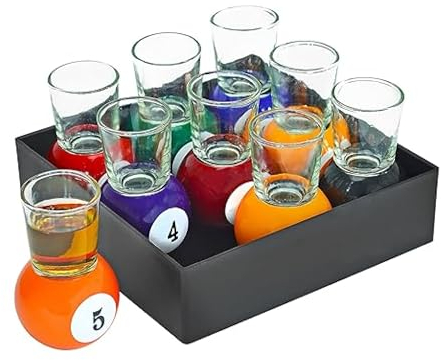 Fairly Odd Novelties Billiards Shot Glass, Multi-Colour, 6.25 x 6.25 x 3.38 cm