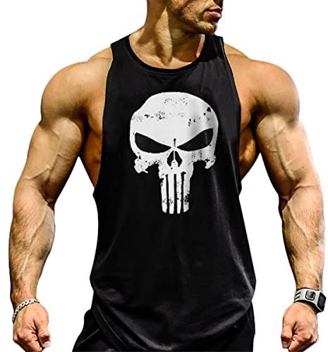 COWBI Mens Muscle Vest Gym Bodybuilding Workout Side Cut Tank Top