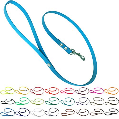 bio-leine Führleine Hundeleine mit Handschlaufe aus Biothane, 19mm breit, schmutz- und wasserabweisend, Leine für Hunde, 2,00 m Babyblau