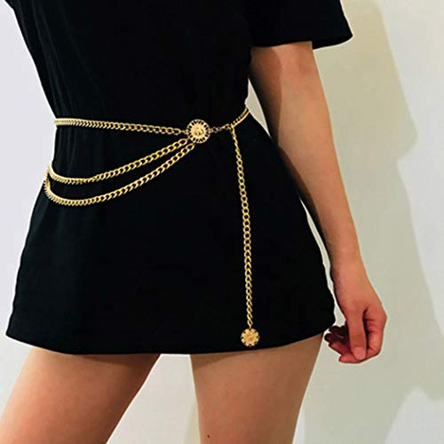Jovono Gold Sexy Taille Kette Mode mehrschichtige Bauchkette Party Körperschmuck für Frauen und Mädchen