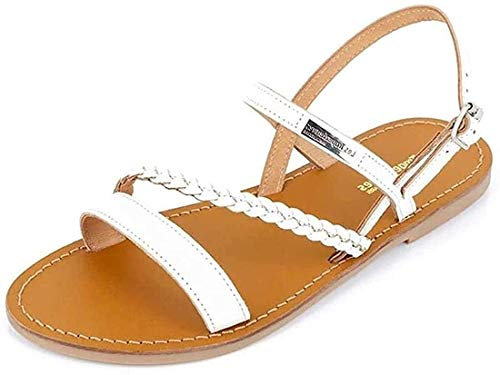 LES TROPEZIENNES PAR M. BELARBI Femme BATRESSE Chaussures Ville Sandale, Blanc, 39