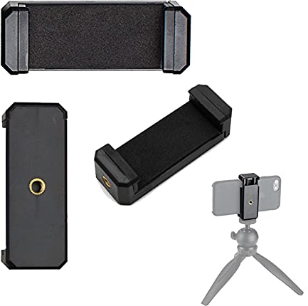 Adurei Soporte Adaptador Universal para Trípode Monopod Móvil Smartphone con Selfie Stick Compitable para iPhone Samsung Huawei Sony(Negro, 2 Pack)
