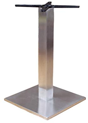 Rostfreier Stahl Tischbeine,Eckig Möbelfüße,Drahtziehen,für Endtische,Restaurant,Geschäft für Nachspeisen,Höhe 720mm/28.3in, mit Schrauben (450mm*450mm)