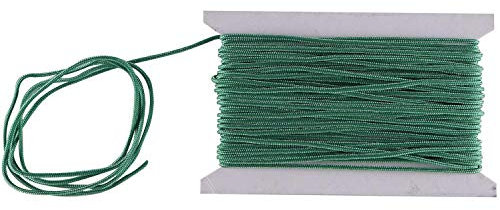 WedDecor Nylon String Trim Cord 1.2mm Paracord Satin Braided Twisted Synthetic Rattail Cords for Chinese knot Beading Jewellery making Macrame, Green, 10 meters