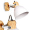 Wandleuchte Banjul, verstellbare Wandlampe aus Metall in Weiß/Holzoptik, 1-flammig, 1 x E27, Retro/Vintage Wandspot mit An-/Ausschalter am Gehäuse, ohne Leuchtmittel