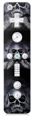 DeinDesign Skin kompatibel mit Nintendo Wii Controller Folie Sticker Totenkopf Schädel Halloween