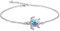 Bracelet de cheville tortue de mer opale bleue bijoux de cheville en argent Sterling pour femmes cadeaux cheville réglable à 4 niveaux (grand bracelet)