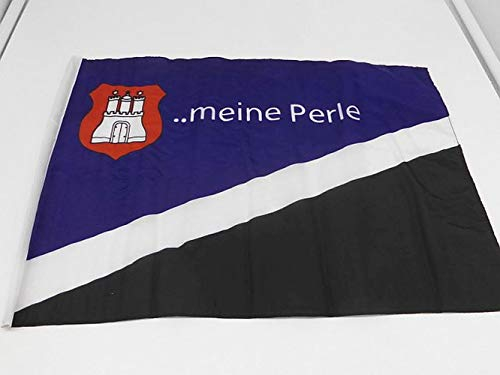 Fahne Flagge Hamburg meine Perle 30 x45 cm Stockflagge Stockfahne Fahnen mit Hohlsaum