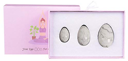 Gouache Stone Massage Ball Yoni Egg Set Natural Rose Quartz Kegel Exercise Jade Egg Muscle Tighten Jade Massager-White turquoise