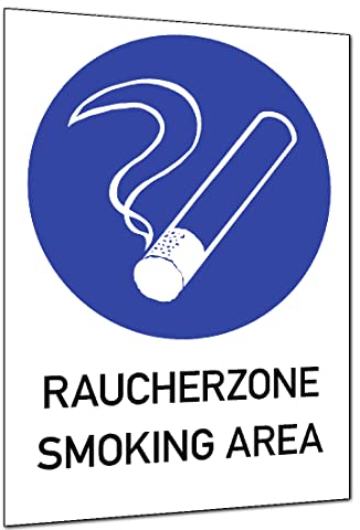 Raucherzone - Smoking Area, Kombischild, Alu, 210x297 mm