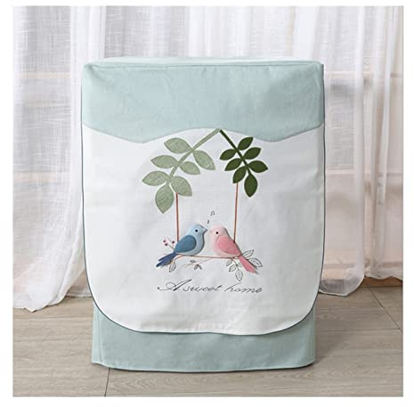caihuashopping Cubierta de Polvo Lavadora Cubierta de algodón y Lino Cubierta Impermeable for Lavadora Protector Solar Resistente al Polvo Lavadora Tapa Protectora de Tambor Funda de Lavadora