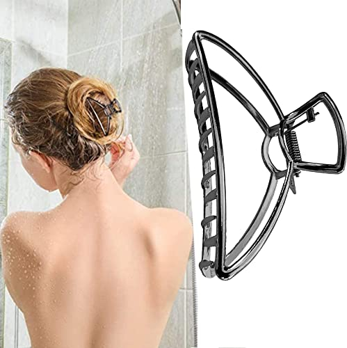 Große Haarklammer Klaue Clips Haarspangen, Vintage Einfache Haarklammer für Frauen, Klaue Clips Metall, Haarklammer für Duschtasse, Vintage Haarspangen (Schwarz)
