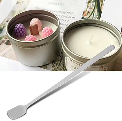 Cuchara Mezcladora de Cera de Acero Inoxidable, Barra de Mango Largo, Cuchara Mezcladora, Vela de Cera de Té, Cuchara para Hacer Mezclas para Uso Doméstico DIY(Cuchara Cabeza Cuadrada 17CM)