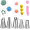 Set di ugelli per glassa,Ugello per tubazioni grandi professionali per la decorazione di torte,Kit punta rotonda a stella rosa per cupcake,1A 1M 2A 2D 4B