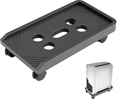 Zceplem Computer Stand, Desktop Stand, Mobile PC Floor Stand With 4 Rolling Caster Wheels, Under Desk Desktop CPU Stand Cart PC Case Holder Rack Shelf With Airing, Fits Most PC