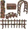 Toyland® 5-teiliges Feengarten-Dekorationszubehör-Set und 1 Packung Aufkleber – Miniatur-Feen-Zubehör