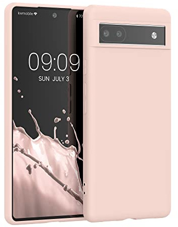 kwmobile Hülle für Google Pixel 6a TPU Case - Handyhülle unterstützt kabelloses Laden, Flexible Schutzhülle, gummiertes Cover in Coconut Swirl