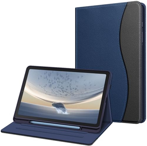 Fintie Hülle für Samsung Galaxy Tab S6 Lite 10.4 2024/2022/2020, Soft TPU Rückseite Gehäuse Schutzhülle mit S Pen Halter und Dokumentschlitze, Dunkelblau