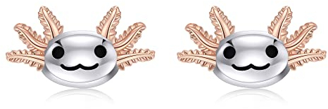 Axolotl-Ohrringe 925er Sterlingsilber Axolotl-Ohrstecker niedlicher Tierschmuck für Damen und Mädchen