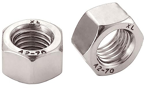 AMLOOPH M6 Nuts, 6mm M6 Stainless Steel Hex Nuts -DIN934 Hex Hexagon Full Lock Nuts M6 For M6 Bolts & Threaded Rod (Pack Of 20)