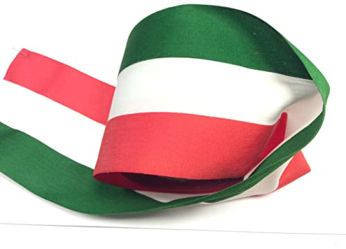 Stoffband Italia Tricolore 10 cm x 10 m, grün, weiß und rot, Einheit