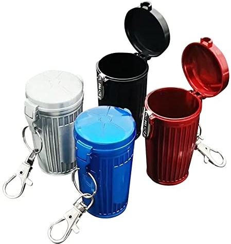 Lajiakoy® Cendrier de Poche Portable Mini Cendriers de Cendrier de Poche Compact en Acier Inoxydable pour le Voyage, Cendrier Anti Odeur à l'épreuve du Vent (Noir)