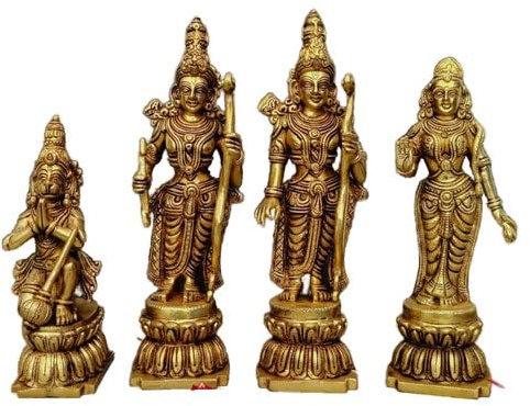 Crafting with love a beautiful brass ram darbar statue (ram, laxman,sita, hanuman statue) home décor/statue