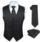 HISDERN Paisley Anzugweste für Herren Schwarz Hochzeit Weste Krawatte Einstecktuch Taschentuch Jacquard Floral Weste Herren Anzug Set L