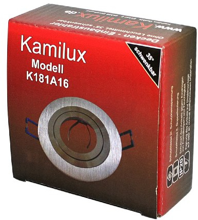 Kamilux Hochwertiger runder Aluminium Einbaustrahler & GU10 Fassung 230V & 5 Watt LED Leuchtmittel, 3000K,DIMMBAR, hochwertiges Aluminium, Einbauspot, Einbauleuchte, Aluminium gebürstet