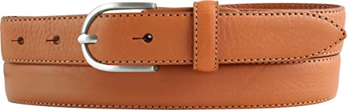 BELTINGER Damen-Gürtel aus Vollrindleder 2,5 cm | Schmaler Gürtel für Damen 25mm | Bombierter Ledergürtel | Tabac 115cm