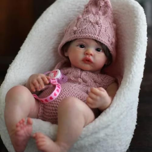 Zero pam Reborn Baby Puppe Lebensecht 45cm Handgefertigt Weichkörper Realistische Neugeborene Baby-Puppen Wiedergeborene Baby Puppe Das Wie EIN Echtes Baby Aussieht für Alter 3+ Kinder