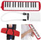 Instrumento Educativo Musical Melódica De 32 Teclas De Piano, Instrumento Musical De Viento Armónica Con Teclado De Piano Con Bolsa De Transporte Portátil Para Principiantes(Rojo)