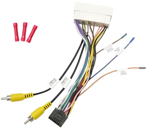 Jayubien Radio-Kabelbaum + Cinch-Adapter, passend für Hyundai Elantra Sonata Tucson Accent Kia, 38/35-poliger Stecker auf 16-poligen ISO-Stereo-Kabelbaum-Stecker